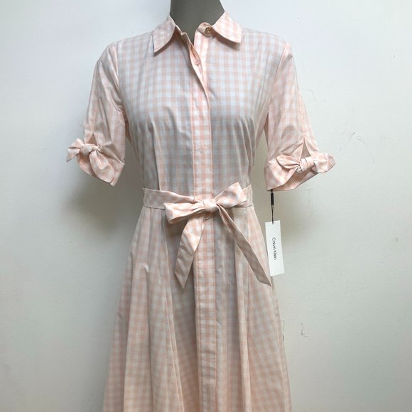 NEW CALVIN KLEIN COTTON SHIRT DRESS - Picture 3 of 6